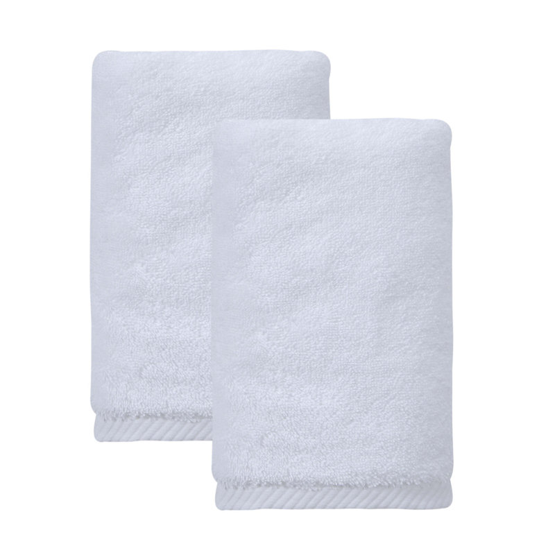 Dinis Turkish Cotton 2 Piece Hand Towel Set, White