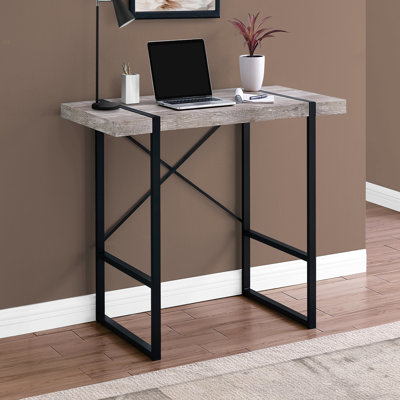 Computer Desk, Home Office, Laptop, 48"L, Work, Beige Laminate, Black Metal, Contemporary, Modern