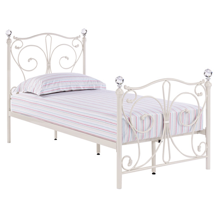 Larissa Metal Bed, White, Single (3')