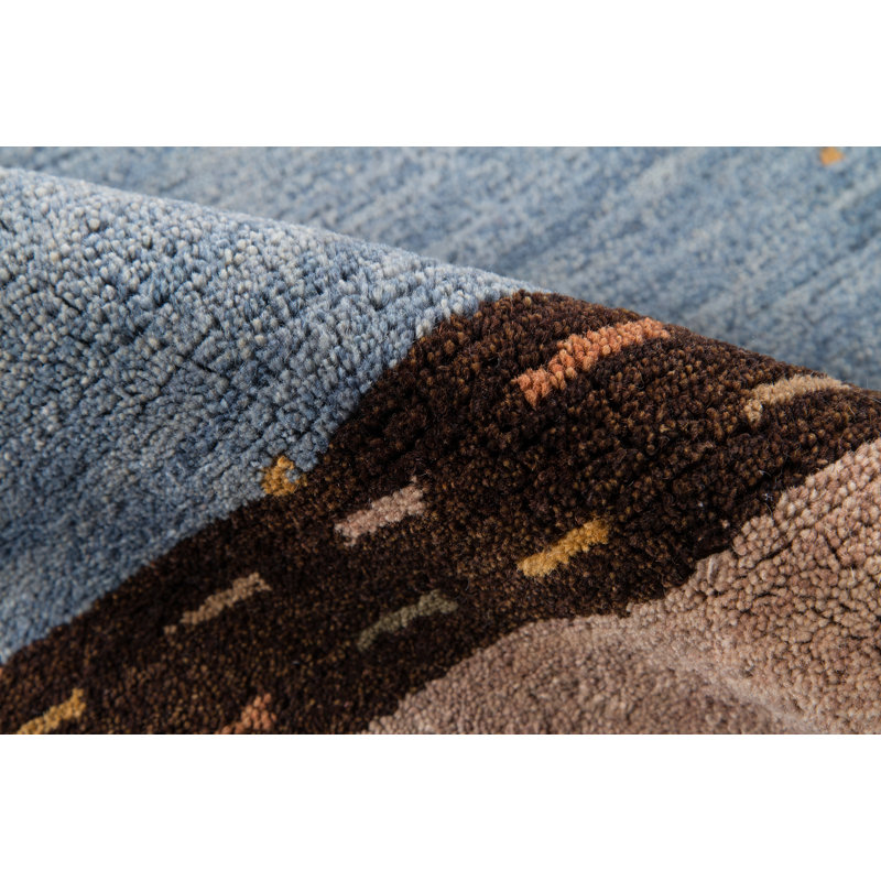 Desert Gabbeh Hand Woven Wool Area Rug, Rectangle 5'3" x 8'