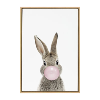 Bubble Gum Bunny by Amy Peterson Framed Canvas Wall Art Print