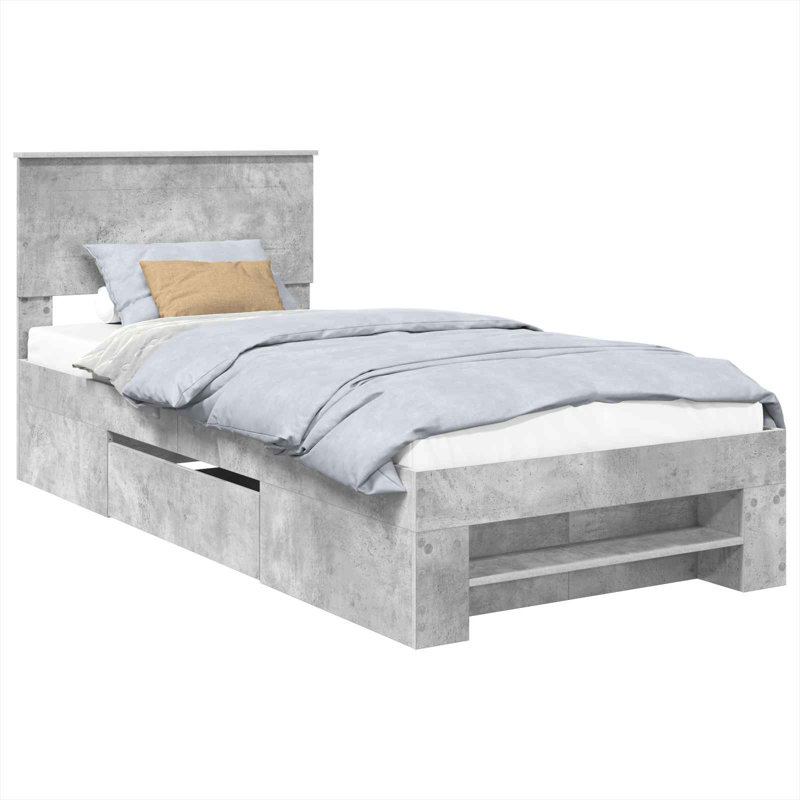 Bed, Small Single (2'6), Concrete Grey