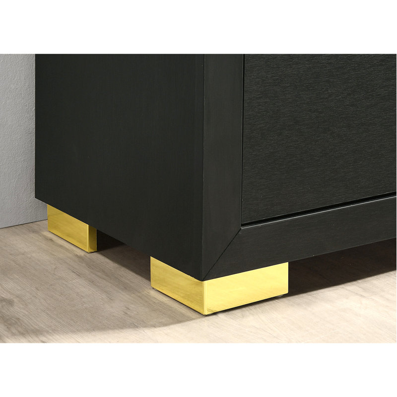 Table de chevet moderne à 2 tiroirs avec table de chevet et poignées carrées Modern