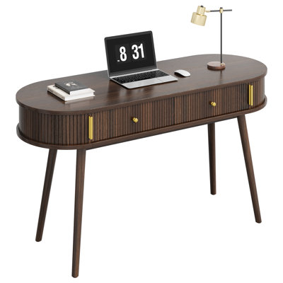 Bureau 55 po avec 2 tiroirs, petit bureau pour ordinateur et ordinateur portable, rangement