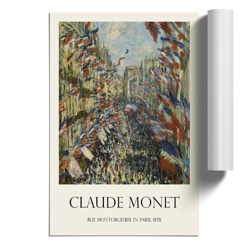 Rue Montorgueil In Paris by Claude Monet - No Frame Print, 59cm H x 42cm W x 0.1cm D