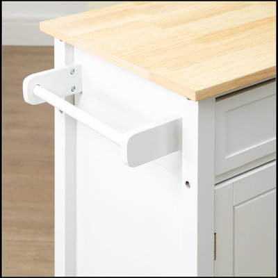 Kitchen Island Cart, Rolling Kitchen Island with Storage, Solid Wood Top, Drawer, for Dining Room -  Red Barrel StudioÂ®, 69147FB65EBB4A3C9D1856F1EA80571E