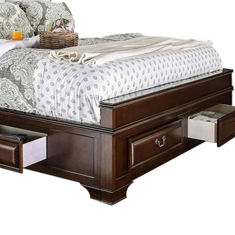 Benge Sleigh Storage Bed, Cherry