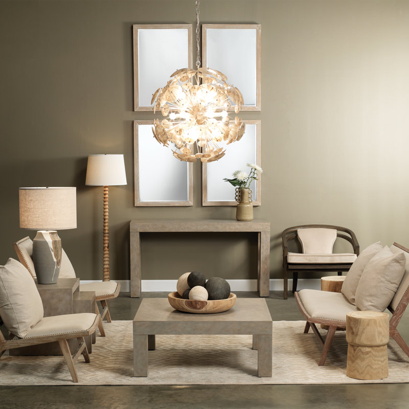 Lampe sur pied en bois blanchi