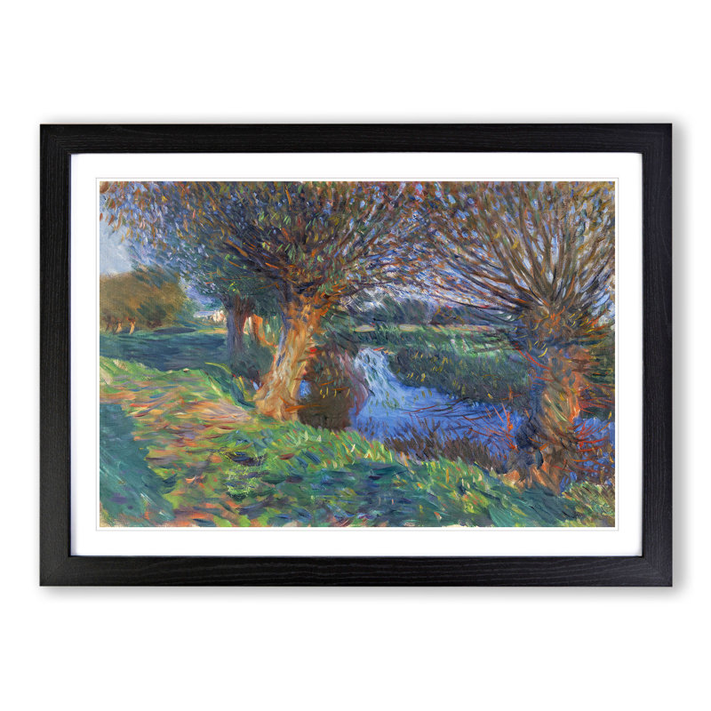 At Calcot by John Singer Sargent - Picture Frame Painting, 36cm H x 48cm W x 2cm D, Black Framed
