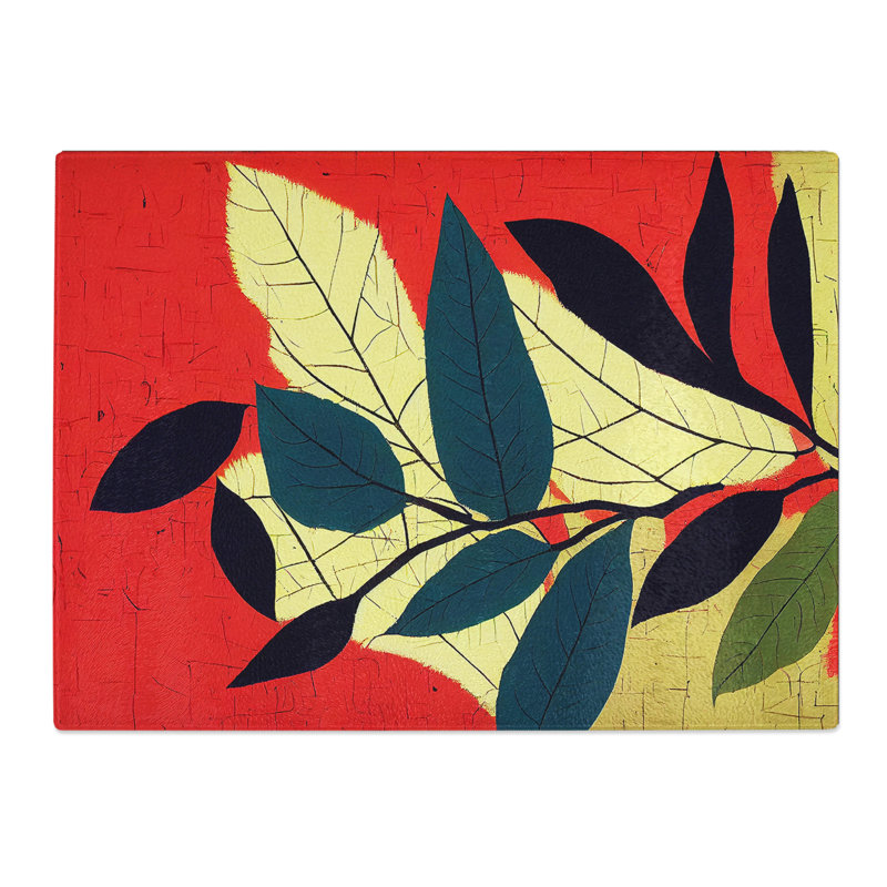 Evocative Leaf  Glass Chopping Board