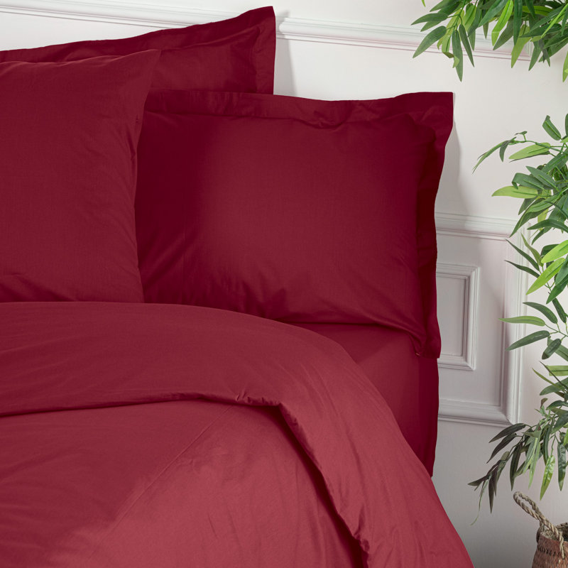 Housse de courtepointe Ranforce, Bourgogne, Housse de couette pour lit simple