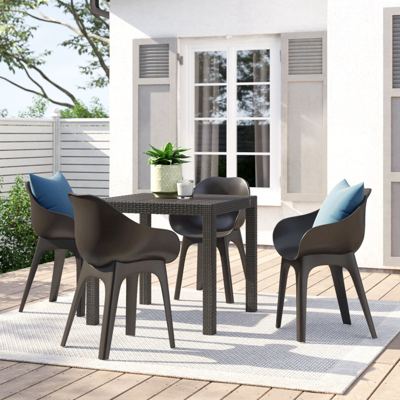 Anabelle 4 - Person Patio Dining Set with Square Table