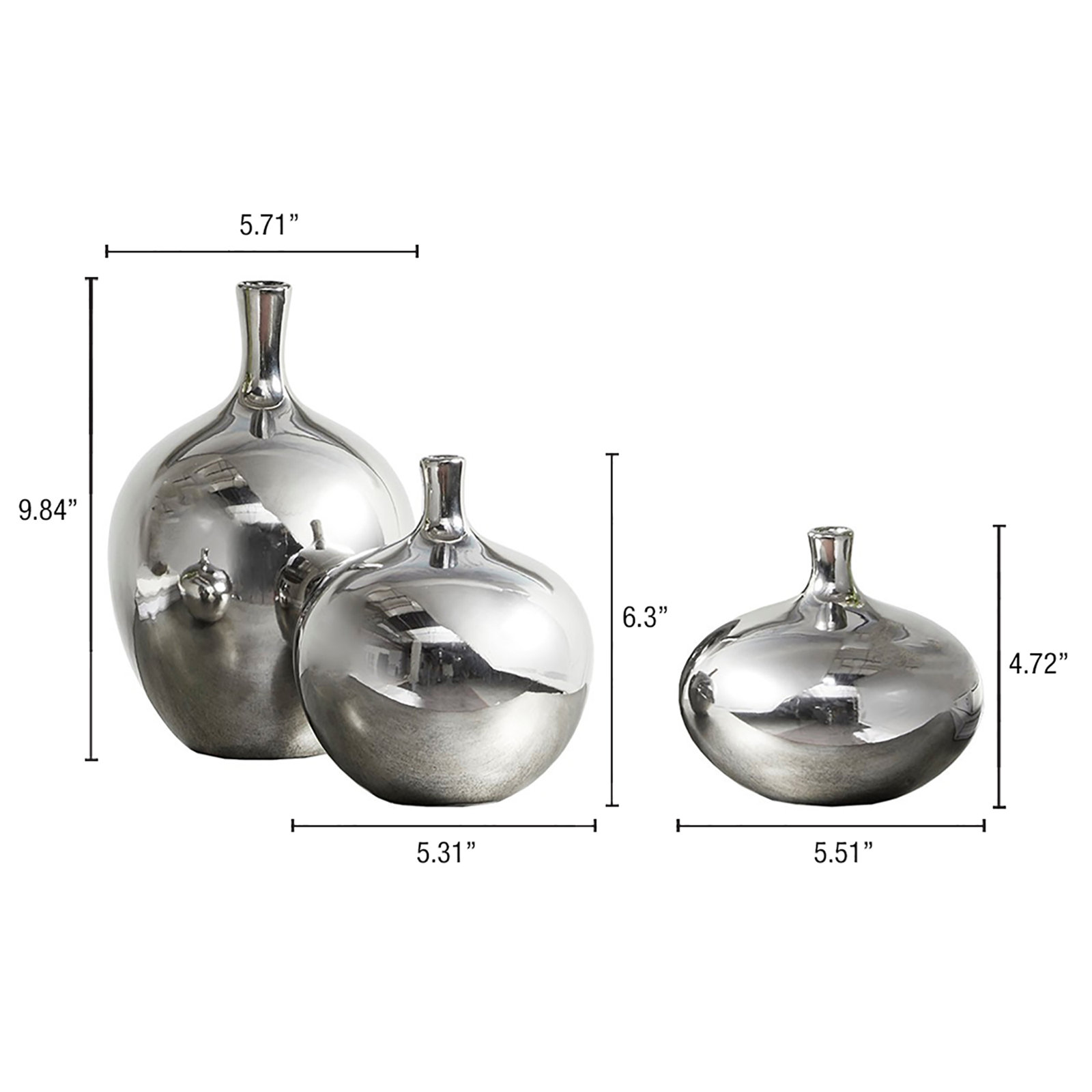 Ansen Ceramic Table Vase, Silver