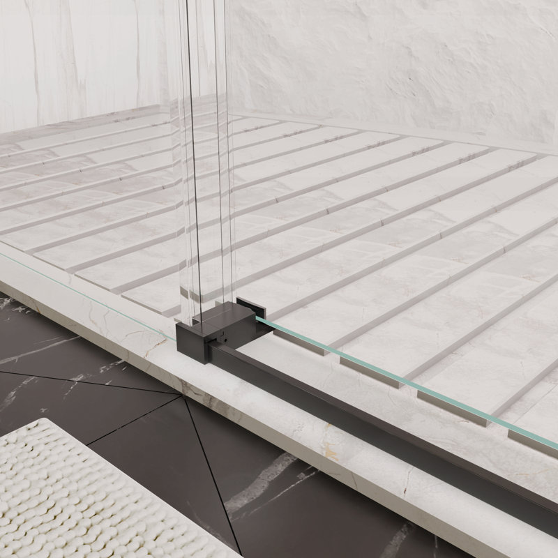 Porte de douche coulissante de 56 à 60 po x H 76 po, porte de douche en verre sans cadre, livraison directe disponible