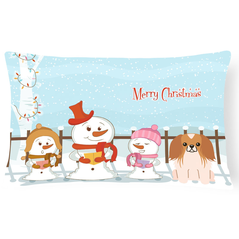 Coussin lombaire intérieur / extérieur Merry Christmas, Rouge / blanc