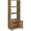 Ensemble de meuble télé et de tour média Mango 3: rangement organisé avec six compartiments, deux tablettes réglables, quatre portes dissimulées, collection Warm Sheen: unités centrales, teinte de finition