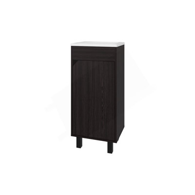 Meuble-lavabo en quartz avec lavabo intégré, wengé