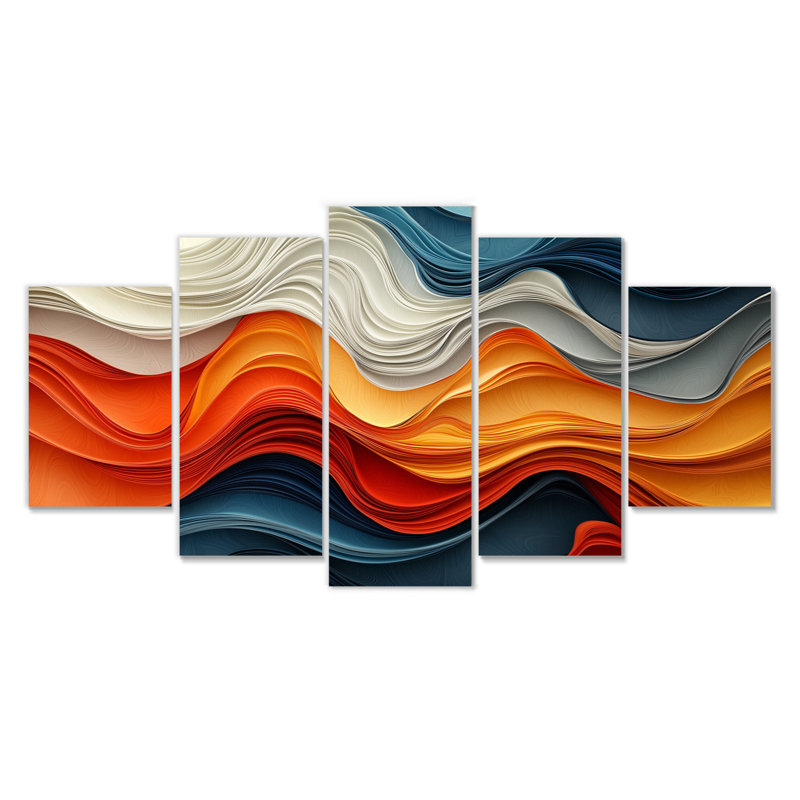 Orange et bleu Biomorphism Organic Forms III - Biomorphism, art mural sur toile