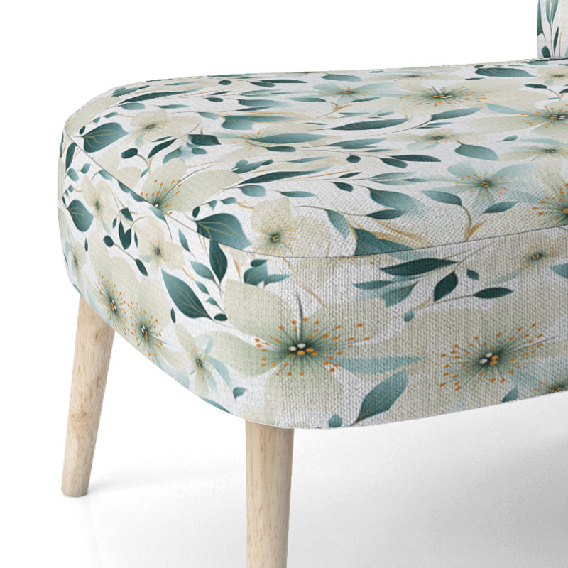 Chaise d'appoint rembourrée en velours bleu sarcelle et ivoire