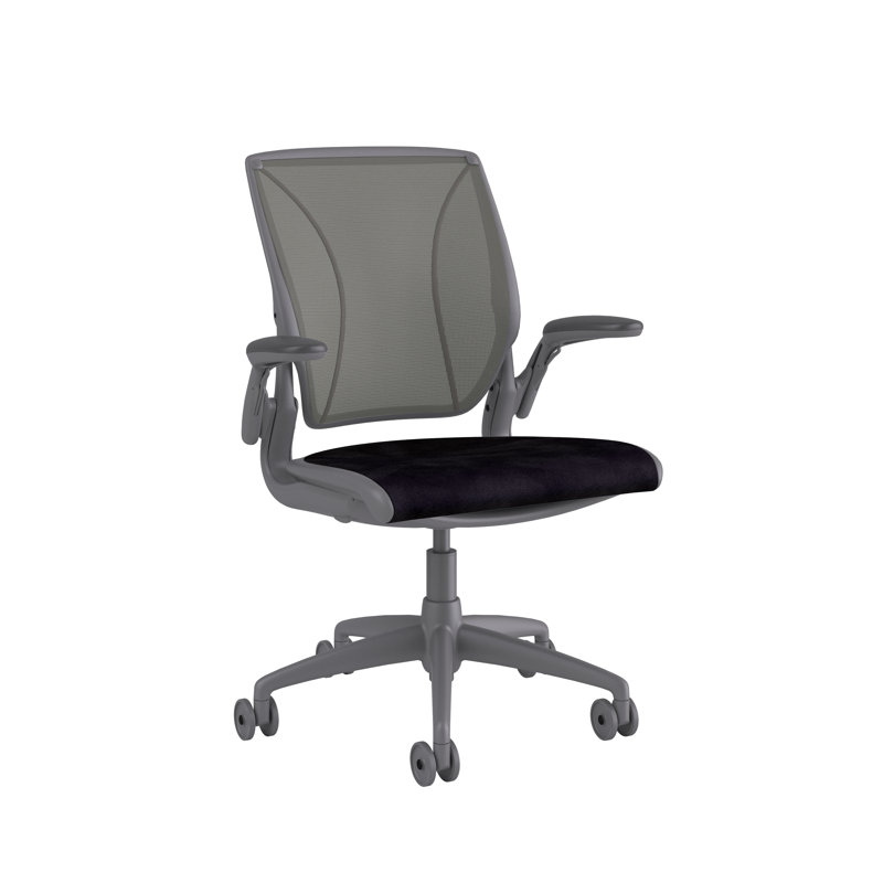 Diffrient World Wool Task Chair, Gray, Catena/Caraway, Corde/Peacock