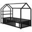 Grand lit en métal avec clôture et tablettes de rangement amovibles-268801580