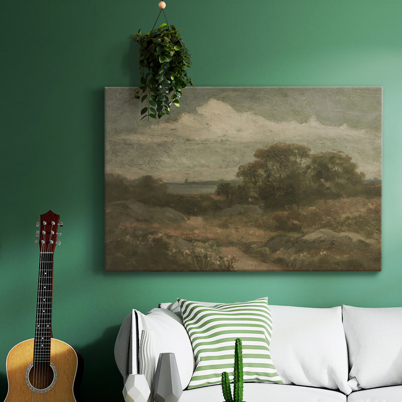 Paysage rétro - DCXCIX, H 9 po x l 13 po x P 1,5 po, Toile tendue
