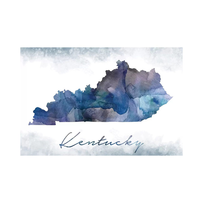 Kentucky State Bluish - Print on Canvas, 30.48 cm H x 45.72 cm W, Wrapped Canvas