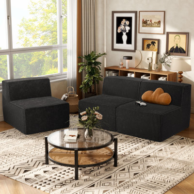 Winkler 94.5" Chenille Modular Armless Sofa
