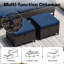 Ensemble de conversation de patio en osier 10 pièces avec table de foyer et coussins bleus-788409441