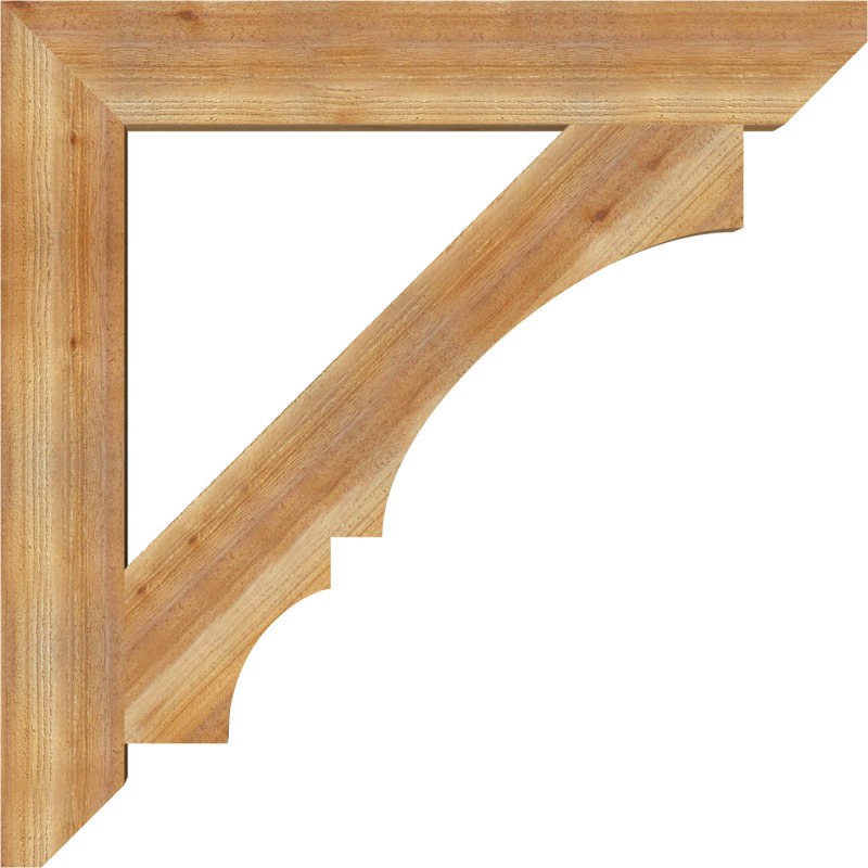 H 6 po x P 6 po Support en bois / corbeau, L 6 po x P 42 po x H 42 po, Cèdre rouge de l'Ouest brut