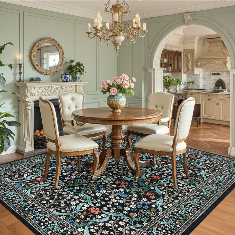 Machine Washable Rug Non Slip Non Shedding Rug Foldable Indoor Carpet for Living Room Bedroom Playroom Dorm Home Office