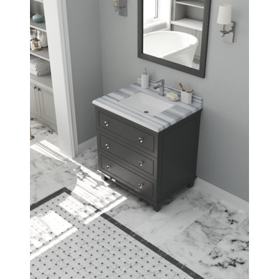 Medina 30'' Single Bathroom Vanity with Stone Top
