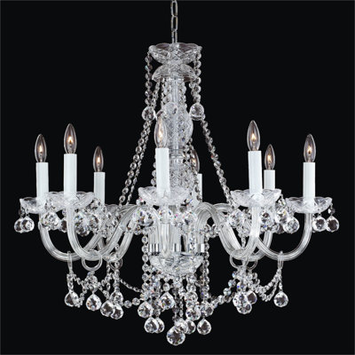 Crystal Palace 8 - Light Glass Dimmable Classic / Traditional Chandelier