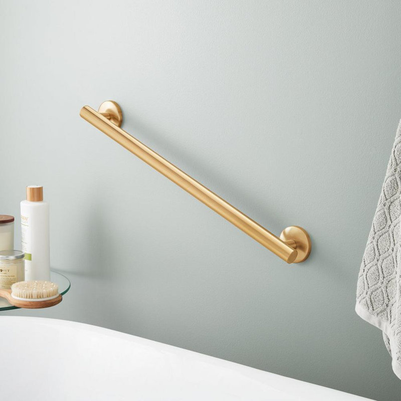 Contemporary Grab Bar, 3" H z 26.75" W, Brushed Gold