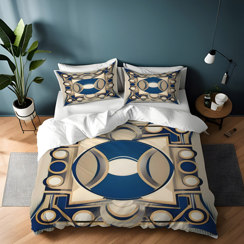 Polyester Abstract Duvet Cover, King Duvet Cover + 2 King Shams