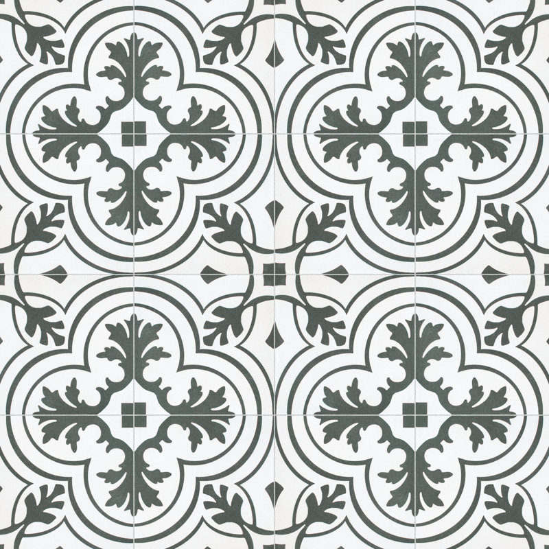 Twenties 8" x 8" Ceramic Patterned Wall & Floor Tile
