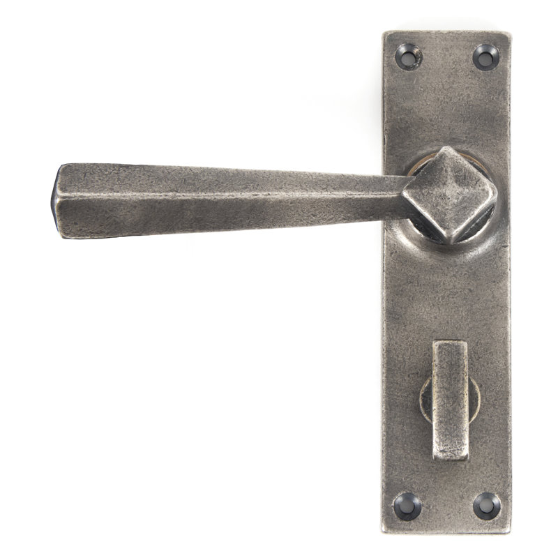 Straight Double Dummy Door Handle, Antique Pewter