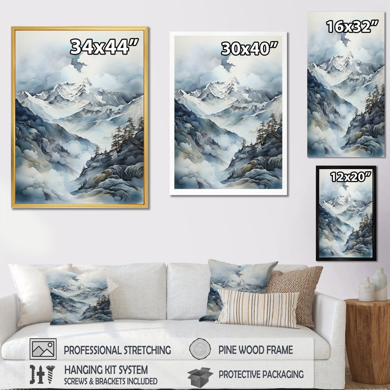 Minimalisme Groenland, horizon I sur toile, Cadre naturel flottant, H 32 po x l 24 po x P 1 po