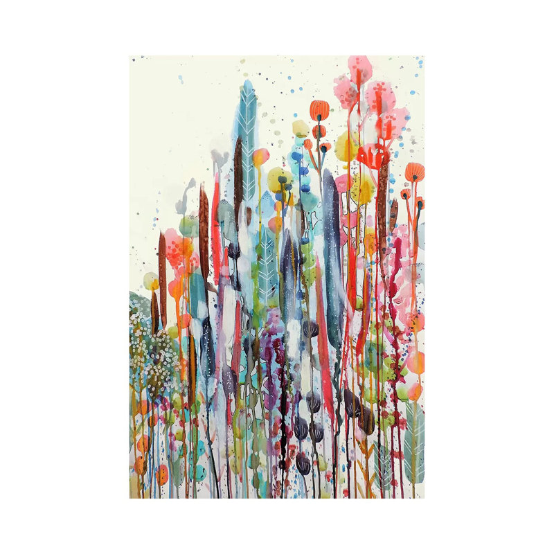 Petit jardin II par Sylvie Demers, peinture sur toile tendue, H 26 po x l 18 po x 1,5 po
