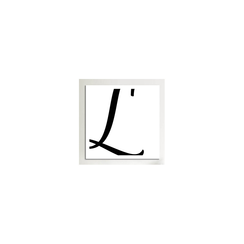« l2 », art textuel sur toile noir et blanc
