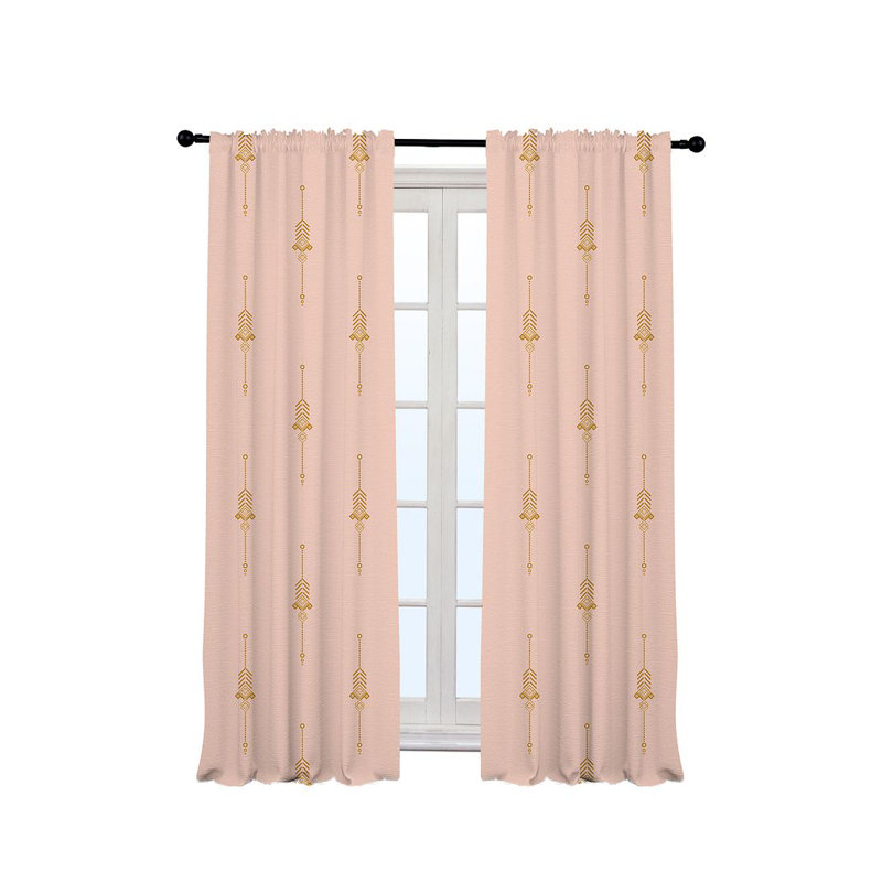 Burley Semi Sheer Curtain Pair, 140cm Width x 200cm Drop, Salmon