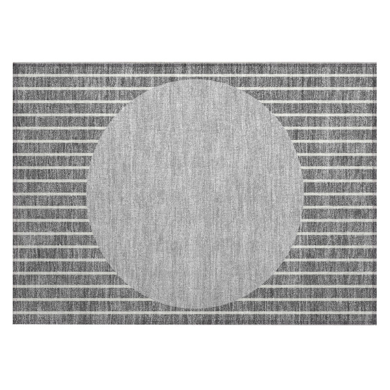  Machine Washable Indoor/Outdoor Chantille ACN994 Gray Area Rug, Rectangle 1'8" x 2'6"