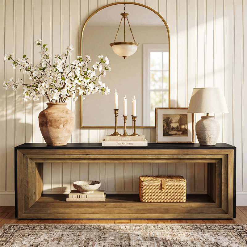 Meuble télé 63 po pour téléviseur de 75 po, console de divertissement avec tablette de rangement pour salon, chambre à coucher
