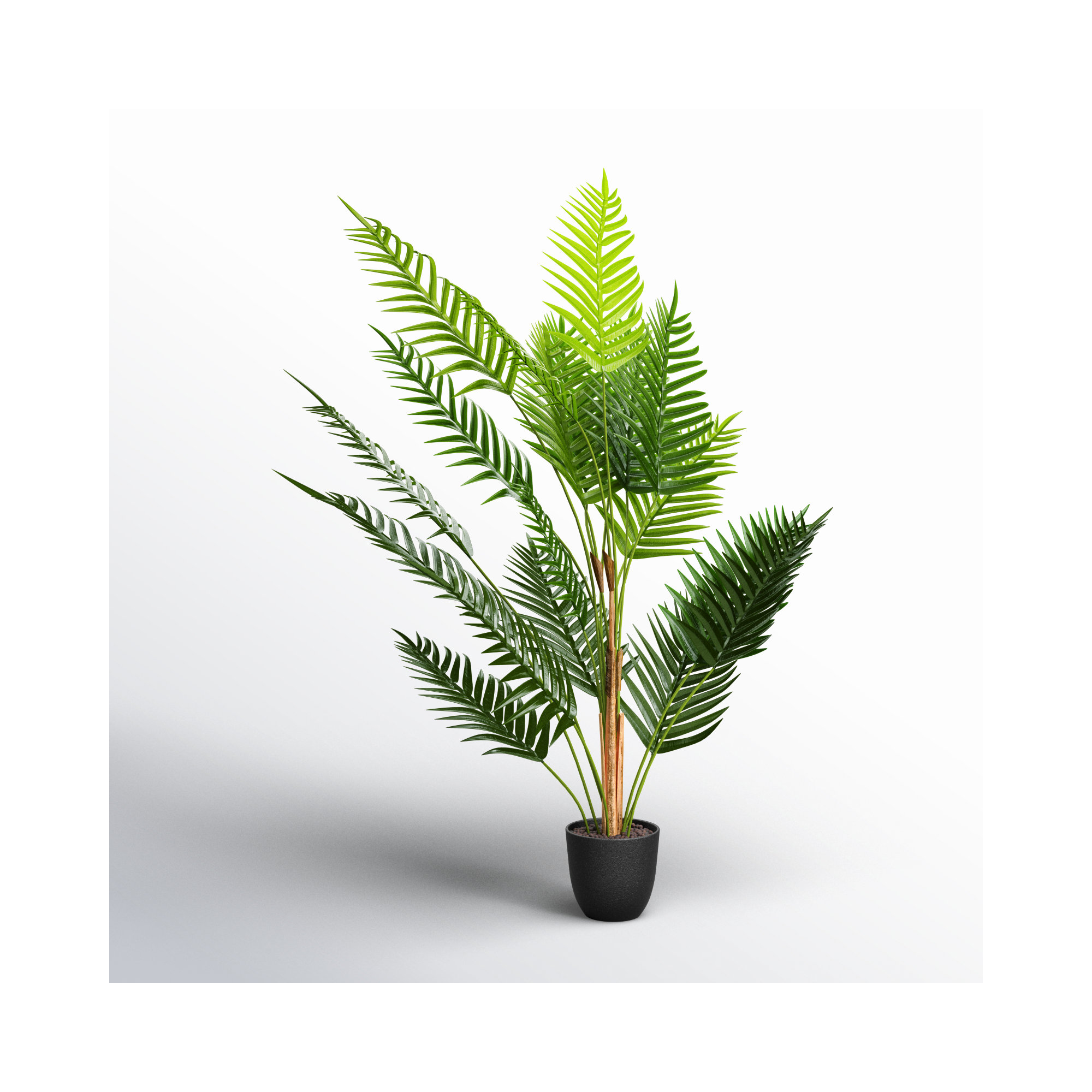 Faux Palm Plant in Pot, 35" H x 14" W x 14" D
