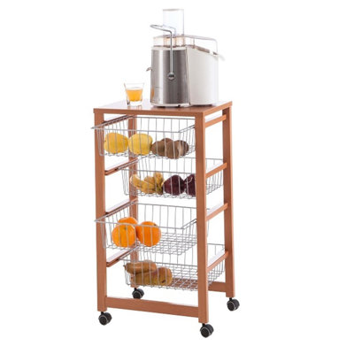 Ruthar Solid Wood Bar Cart