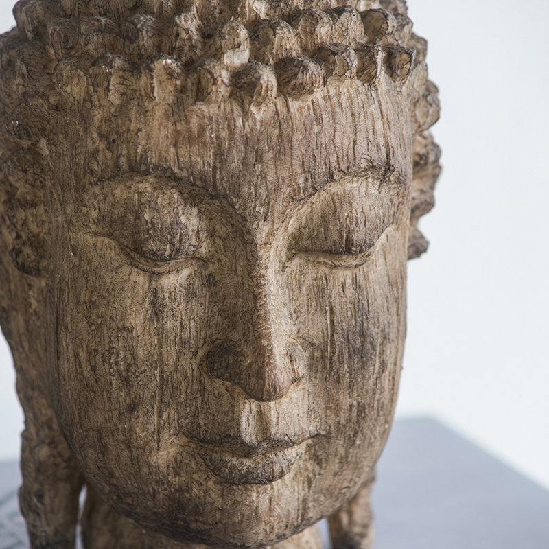 Grande sculpture tête de Bouddha méditant