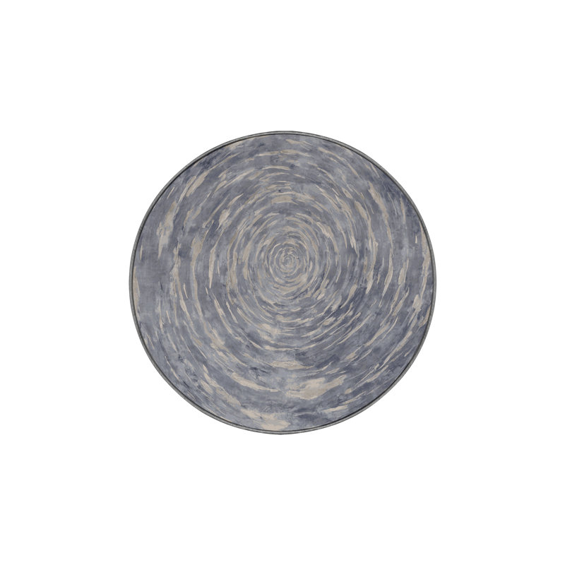 Machine Washable Gray Area Rug, Round 8'