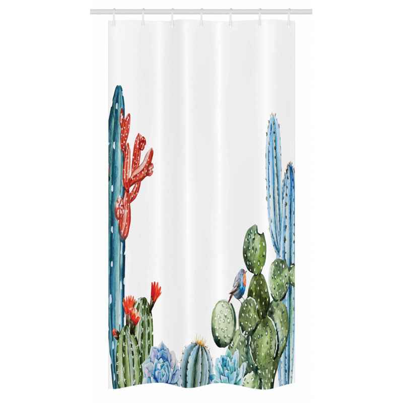 Floral Shower Curtain with Hooks Included, 36" W x 72" L