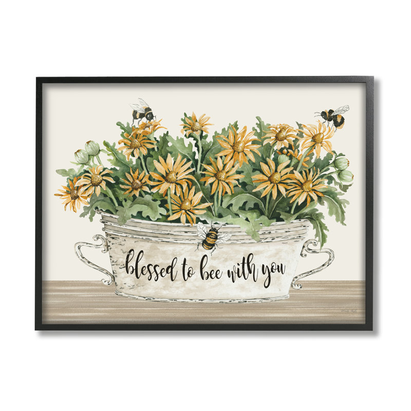 «Blessed With You Farmhouse», H 16 po x l 20 po x P 1,5 po, Giclée encadrée noir minuit