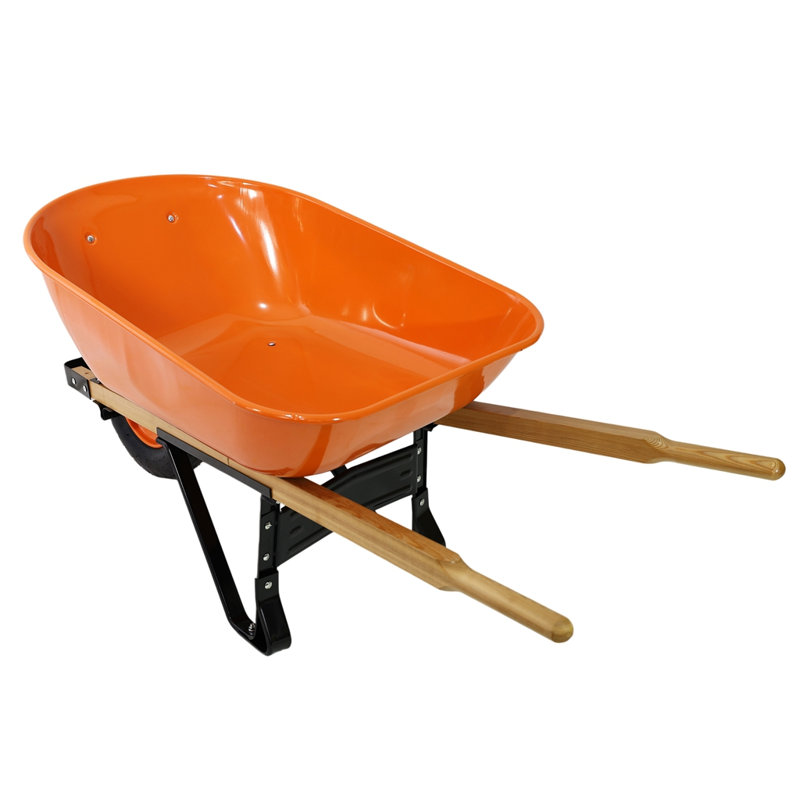 Chariot à roulettes en acier avec chariot simple pour roue verte de 15 pouces, H 26,18 po x l 22,64 po x P 60,63 po